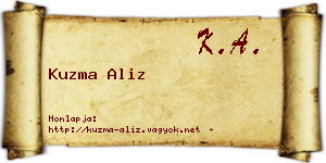 Kuzma Aliz névjegykártya